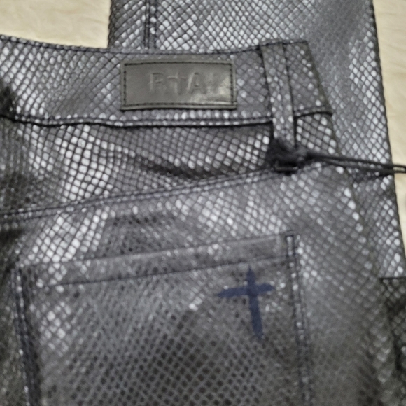 RtA Prince Leather Skinny Pants Navy Snake 26 - Picture 8 of 10